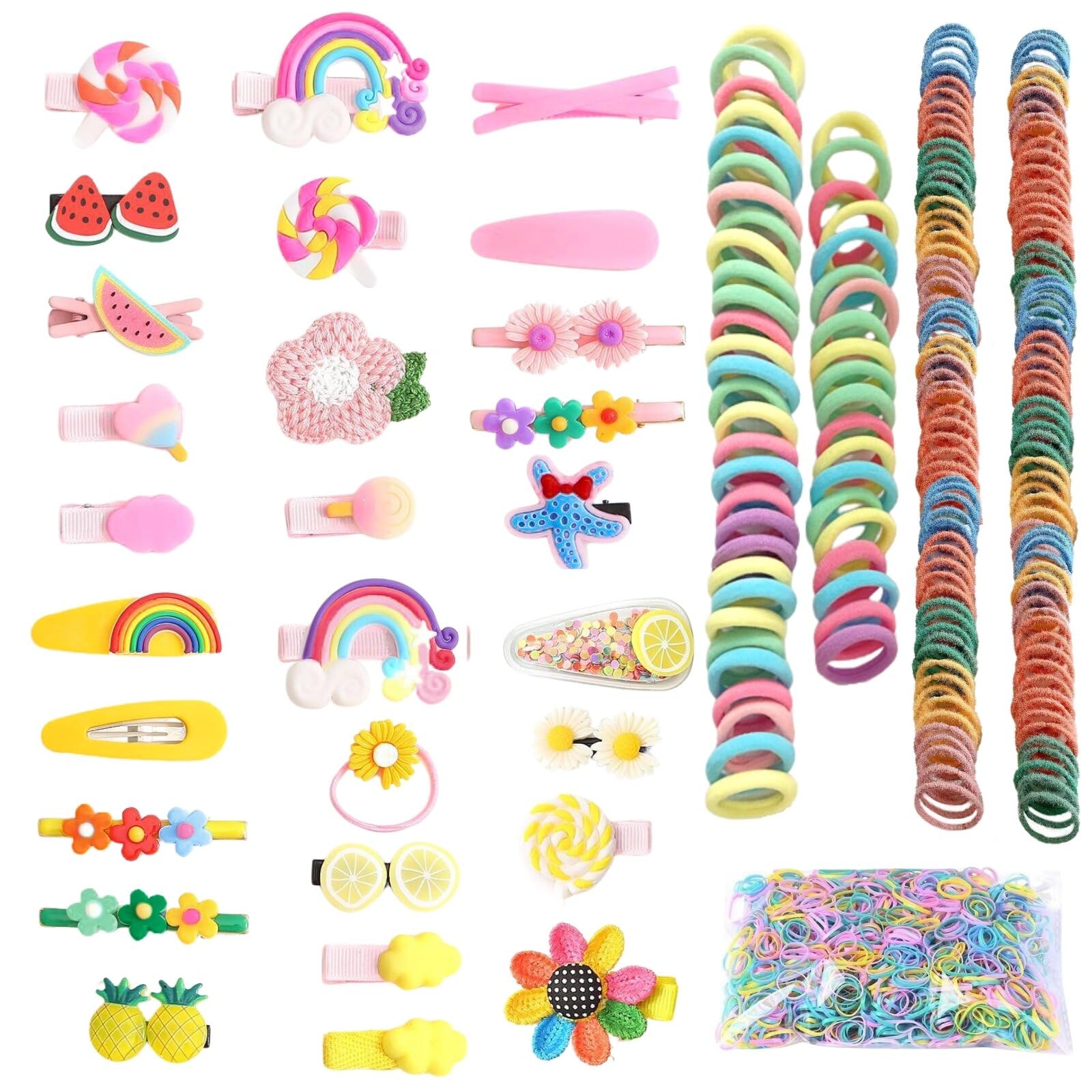 KEYRI 1178 Pcs Hair Clips Barrettes Hairpins Set Multicolor Girls Hair Accessories Gift Set Baby Little Girls Flower Head Ornaments (Multicolor)