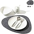 chillify Table Coaster Set of 6 | Felt Coasters | Non-Slip, Heat-Resistant, Washable Table Mats | Suitable for Outdoor Use | Gray, Oval