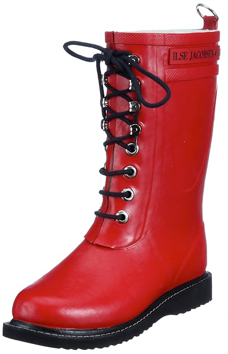 ILSE JACOBSEN Women's Rub 15 Rain Boot,Red,35 EU/5 M US