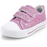 K KomForme Toddler Sneakers for Boys and Girls Dual Hook and Loops Sneakers Baby Canvas Shoes