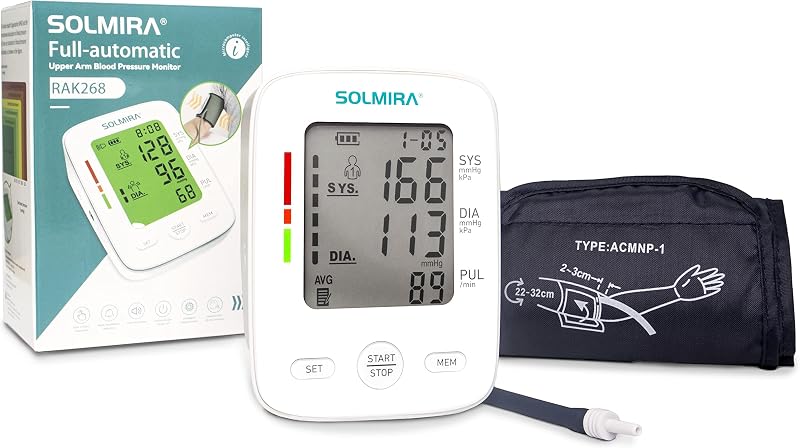 - Tensiómetro de Brazo Digital CK-A139, Automático, 2 Usuarios x 90 Mediciones, Indicador OMS, Pantalla Grande, Brazalete Ajustable 22-32cm, USB Tipo C o Pilas, Blanco