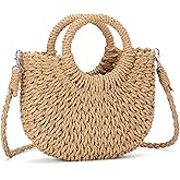 RNIEGA Small Straw Crossbody Bag for Women Woven Summer Shoulder Phone Purse Beach Handbag for Vacation