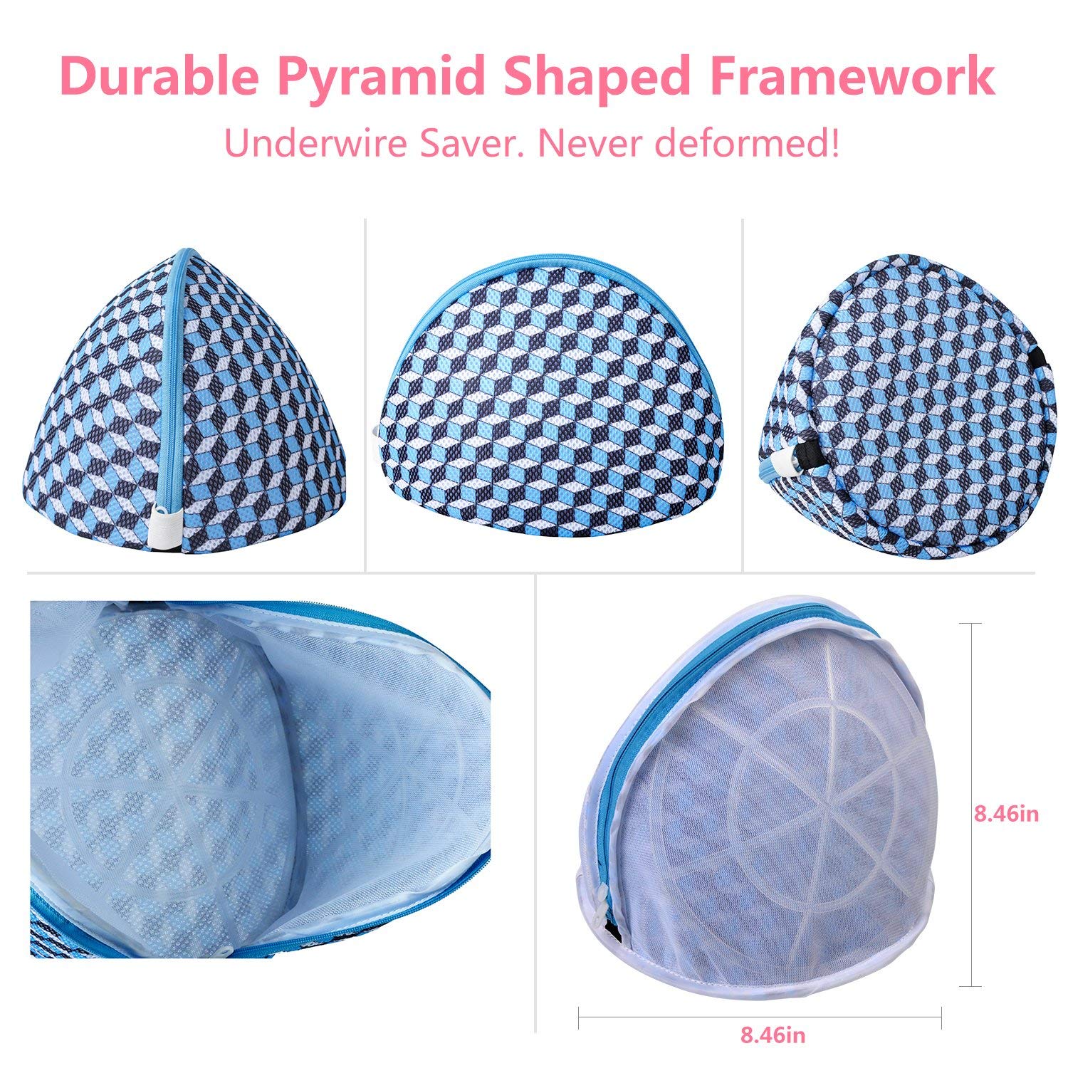 Large Size Bra Wash Bags, Dalykate Mesh Big Bra Laundry Bags with Premium Zipper, Clothing Washing Bags for Bras Lingerie, Laundry,Stocking, Underwear and Delicates Set of 2 for Women