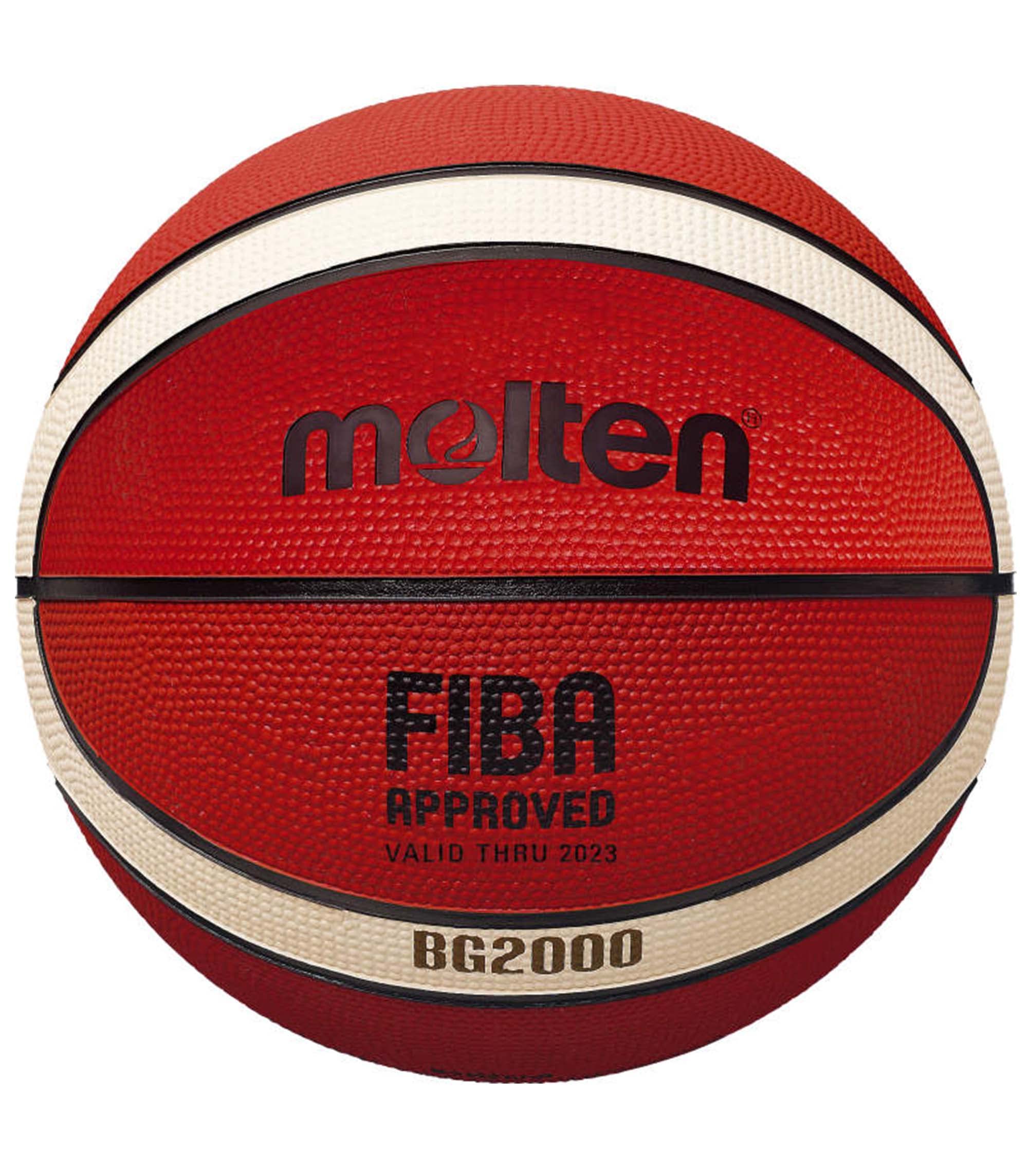 Molten BG2000 Premium Rubber Basketball, FIBA Approved, Indoor/Outdoor Play, Orange/Ivory, Size 3, Suitable For Boys Age 6 & under, Girls age 11 & under
