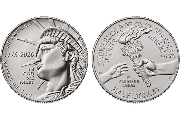 2026 P, D Enduring Liberty Half Dollar 2-Coin Set - Brilliant Uncirculated - Dual Dated Coins - Semiquincentennial Coin Collection SemiQ Uncirculated