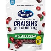 Ocean Spray&reg; Craisins&reg;, 50% Less Sugar Dried Cranberries, Dried Fruit, 20 Oz Pouch