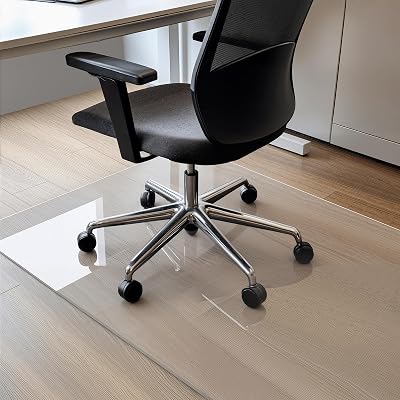 Tapis Chaise de Bureau Transparent PVC, Tapis Protection Sol Chaise Bureau, protège parquet Chaise roulettes, 100x120cm