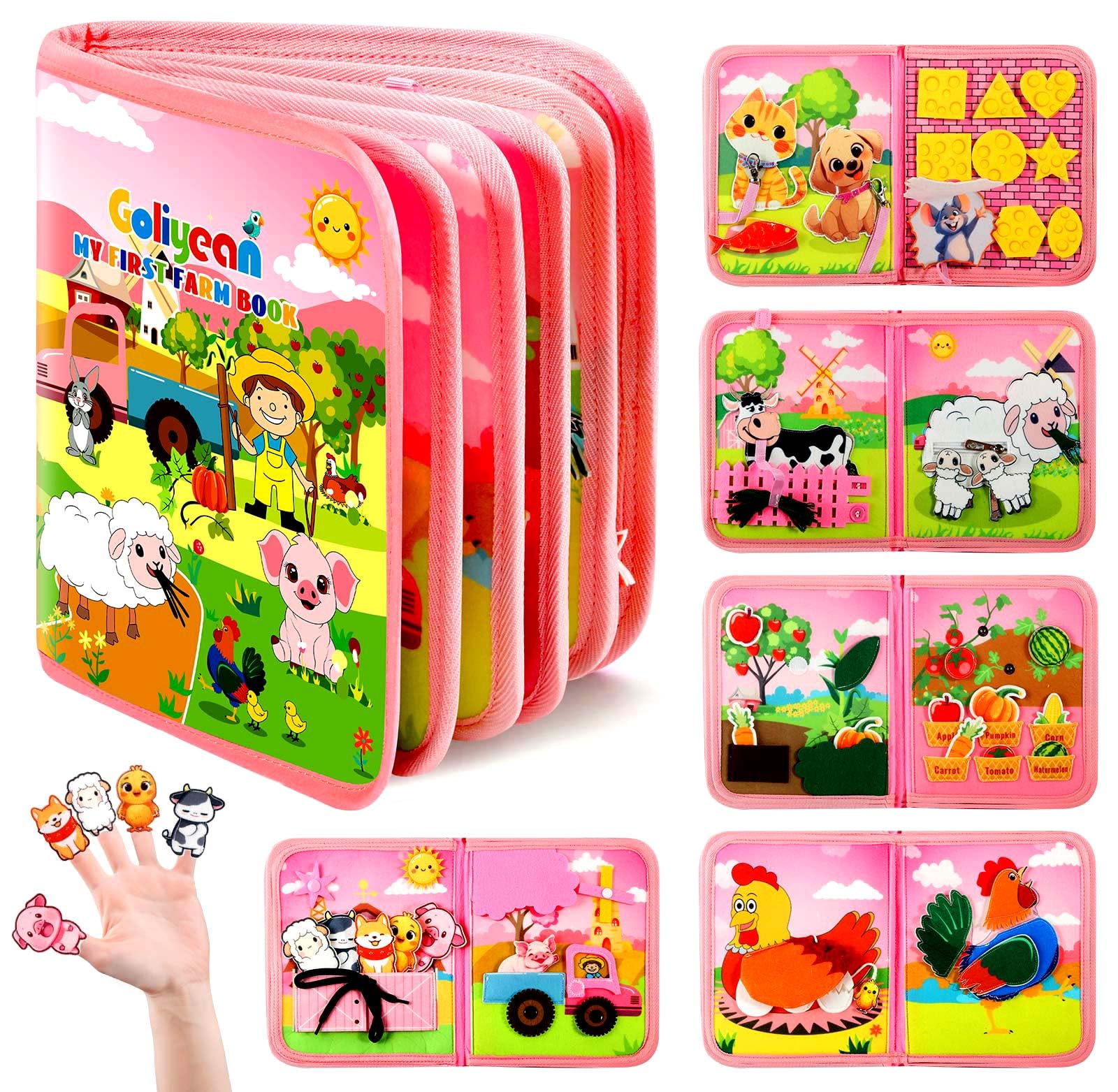 Photo 1 of GOLIYEAN Busy Book for Toddlers 1-3 - Montessori Toys for 1 Year Old Girl Birthday Gift, Toddler Busy Board Educational Activity Books, Quiet Book for One Year Old Baby Travel Toy Age 1-2