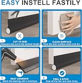 HIZH Draft Excluder for Doors 37 inch One Sided Under Door Draft Stopper view 8