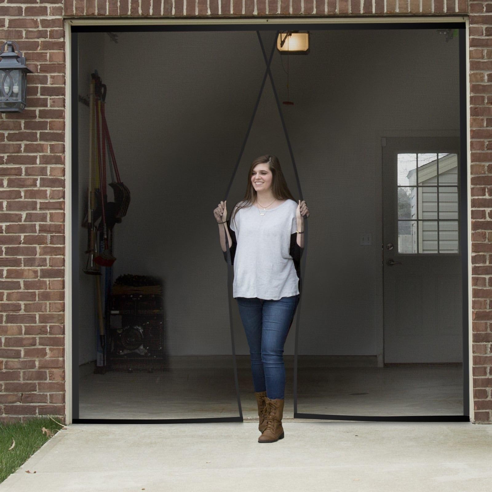 COLIBROX One Single Car Garage Door Screen Weighted Magnetic 9.5 x 7.5 Feet