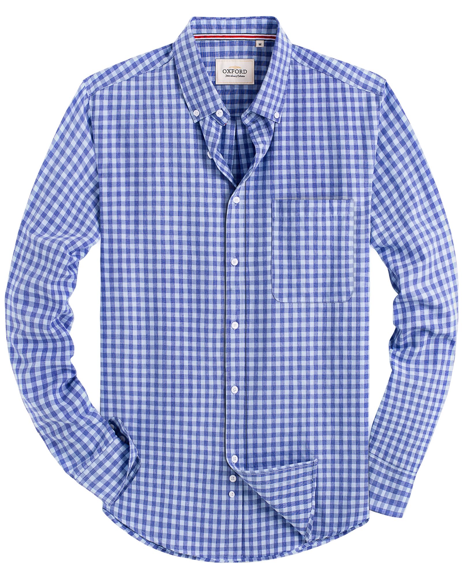 Photo 1 of Alimens & Gentle Mens Solid Oxford Shirt Long Sleeve Dress Shirt Work Casual Button Down Shirts with Pocket 2xl