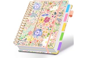 Spiral Journal Notebooks for Work, 300 Pages 5 Subject Notebook College Ruled with Dividers & Tabs, Notebook Journal for Wome
