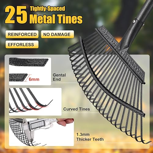 Heavy Duty 2M Sectional Hand Rakes Adjustable Heavy Duty Steel Leaf ...