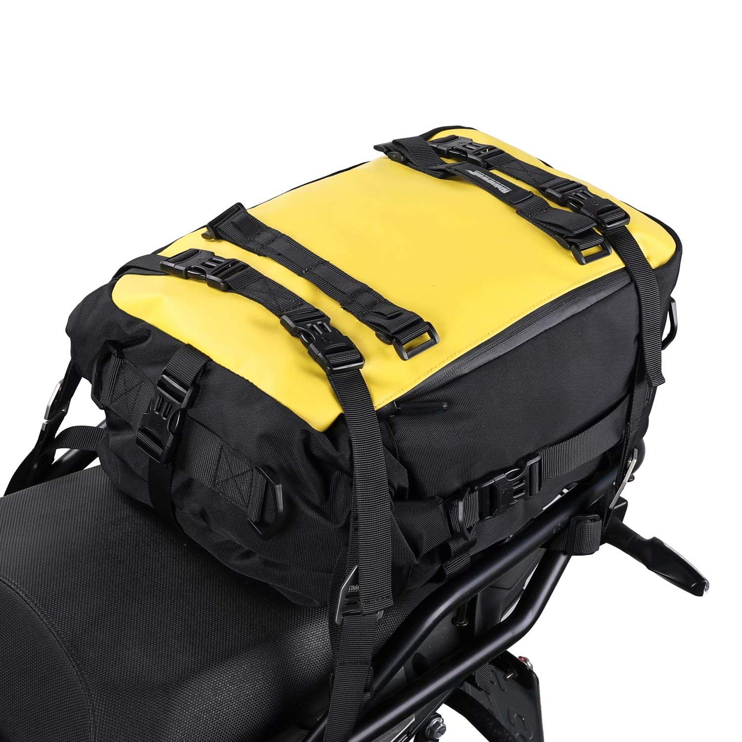 Rhinowalk Motor Pannier Bag 10/20/30L Multifunctional Waterproof Rear Rack Trunk Motorcycle Seat Bag, Yellow 20L