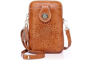 APHISON Small Crossbody Bags for Women, Lightweight Vegan Leather Cell Phone Purse, Cute Purses with Tassels