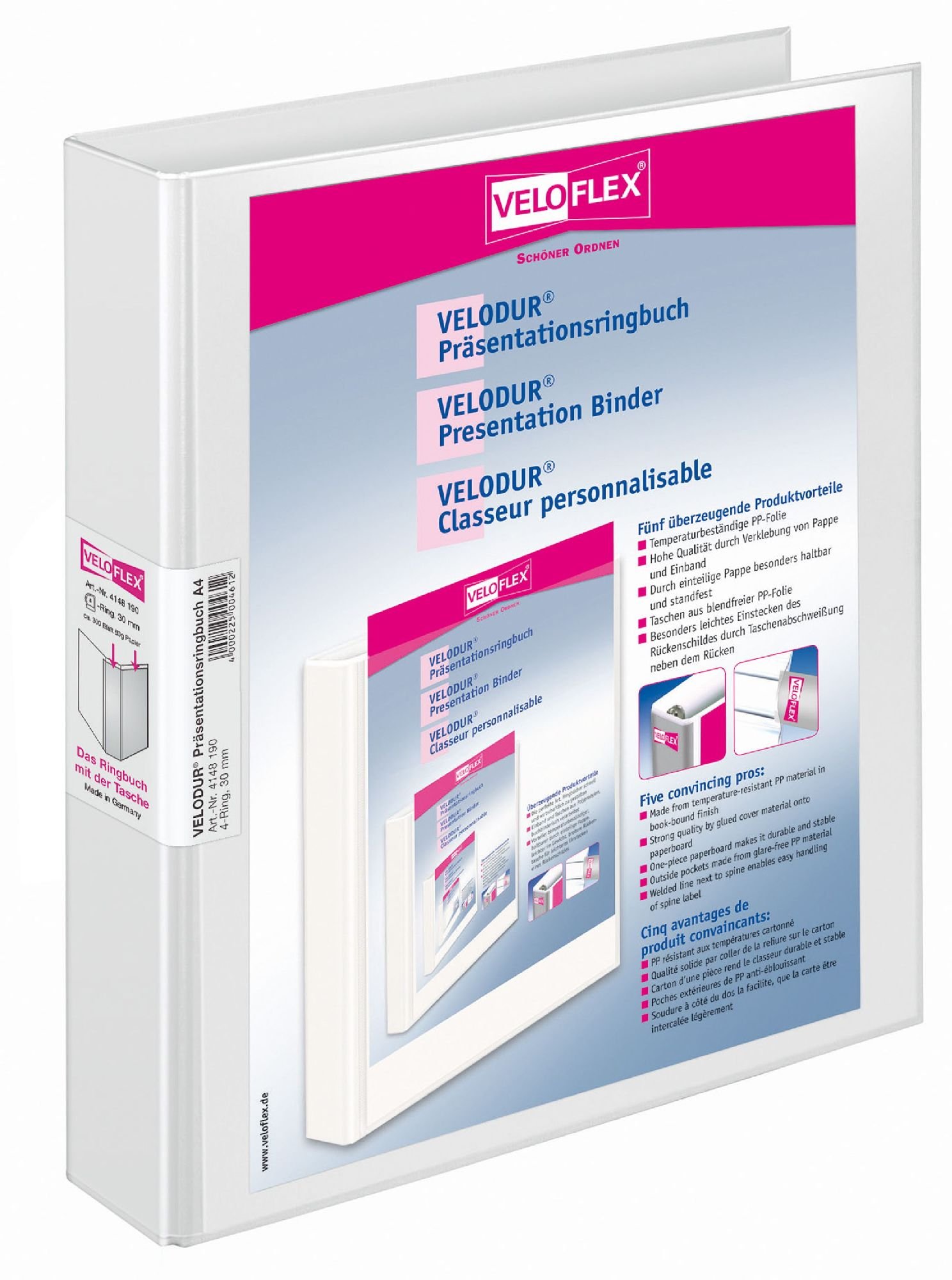 Veloflex 4148190 Ring Binder White
