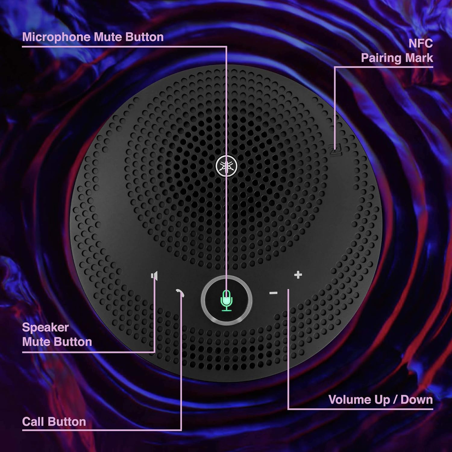 Bluetooth Speakerphone - Yamaha UC YVC-200 Wireless Mobile Conference Phone, Portable USB Speakerphone for Conferencing (Black): Home Audio & Theater