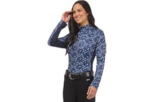 Kerrits Women's in The Zone Coolcore Horse Riding Top – Cooling, Long Sleeve Equestrian Sun Shirt with Horse Print