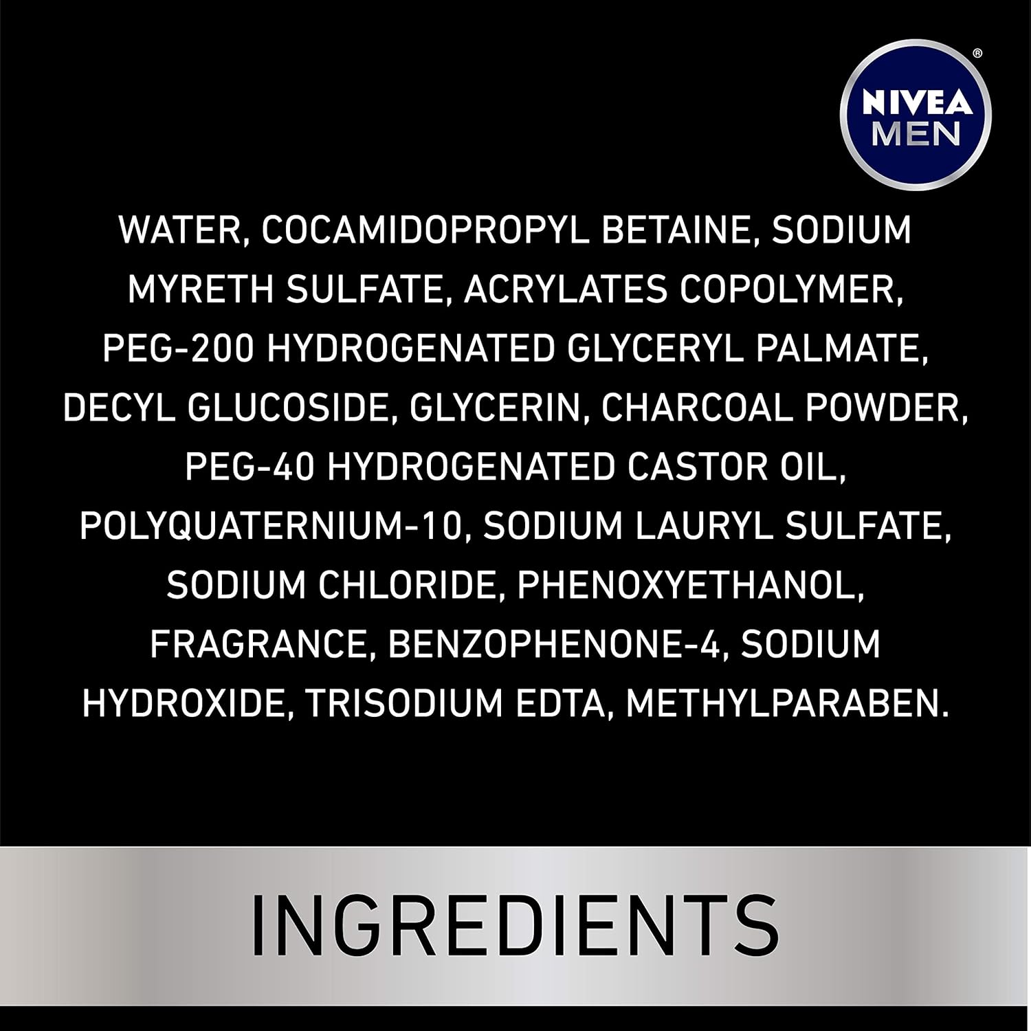 NIVEA Men DEEP Cleansing Beard & Face Wash - With Natural Charcoal to Deeply Clean - 3.3 fl. oz. Tube (Pack of 3): Beauty