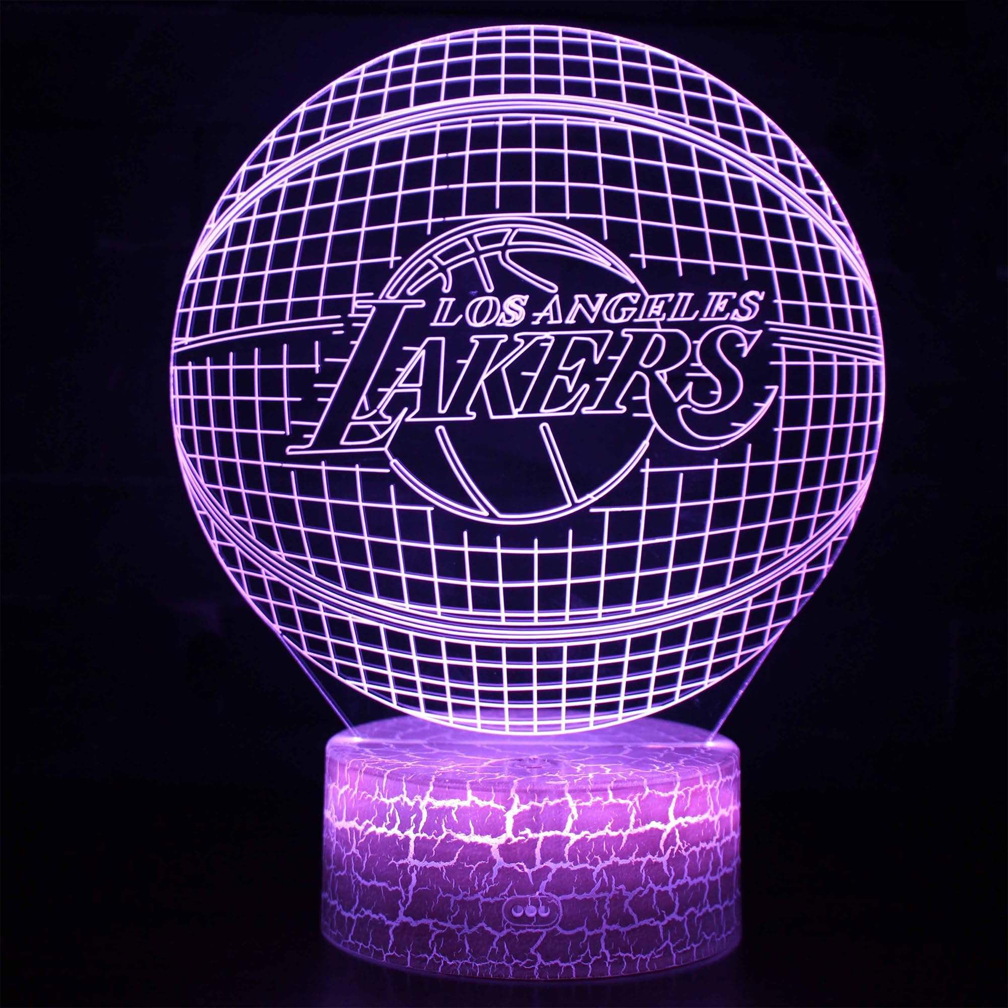 Goldmik Basketball Lamps 3D Optical Illusion Night Light with 7 Colors Table Lamp for Lakers Fans Gfit (Lakers)