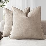 Foindtower Set of 2, Decorative Linen Soild Throw