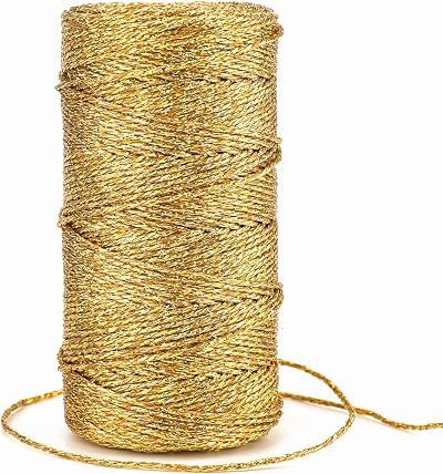 G2PLUS 100M Gold Metallic String 1.5mm Decor Twine Craft Cord Jewelry