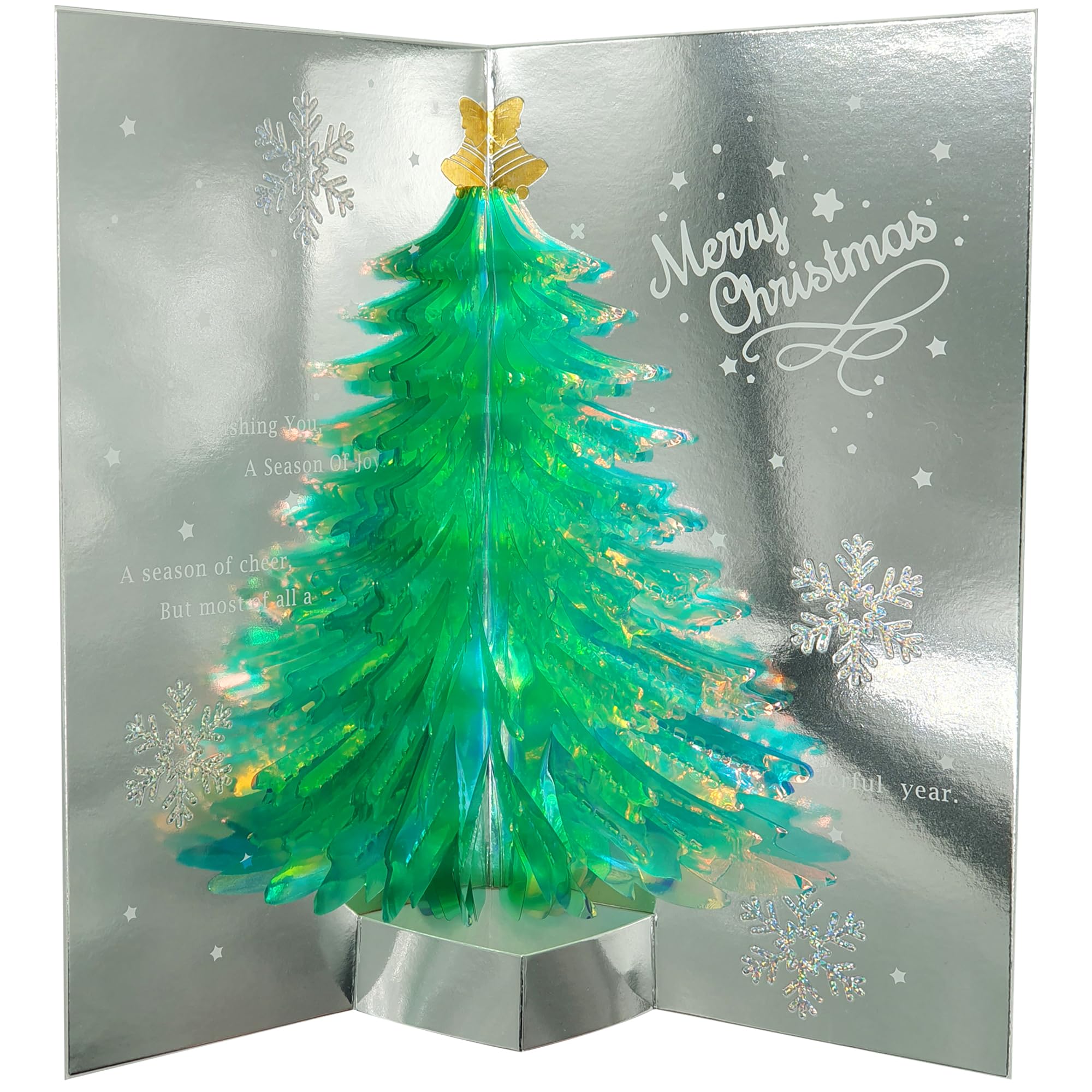 3D Pop Up Christmas Cards, Premium Quality, Deluxe Special Seasonal Greeting Cards for Your Special Family and Friends (Green Xmas Tree)