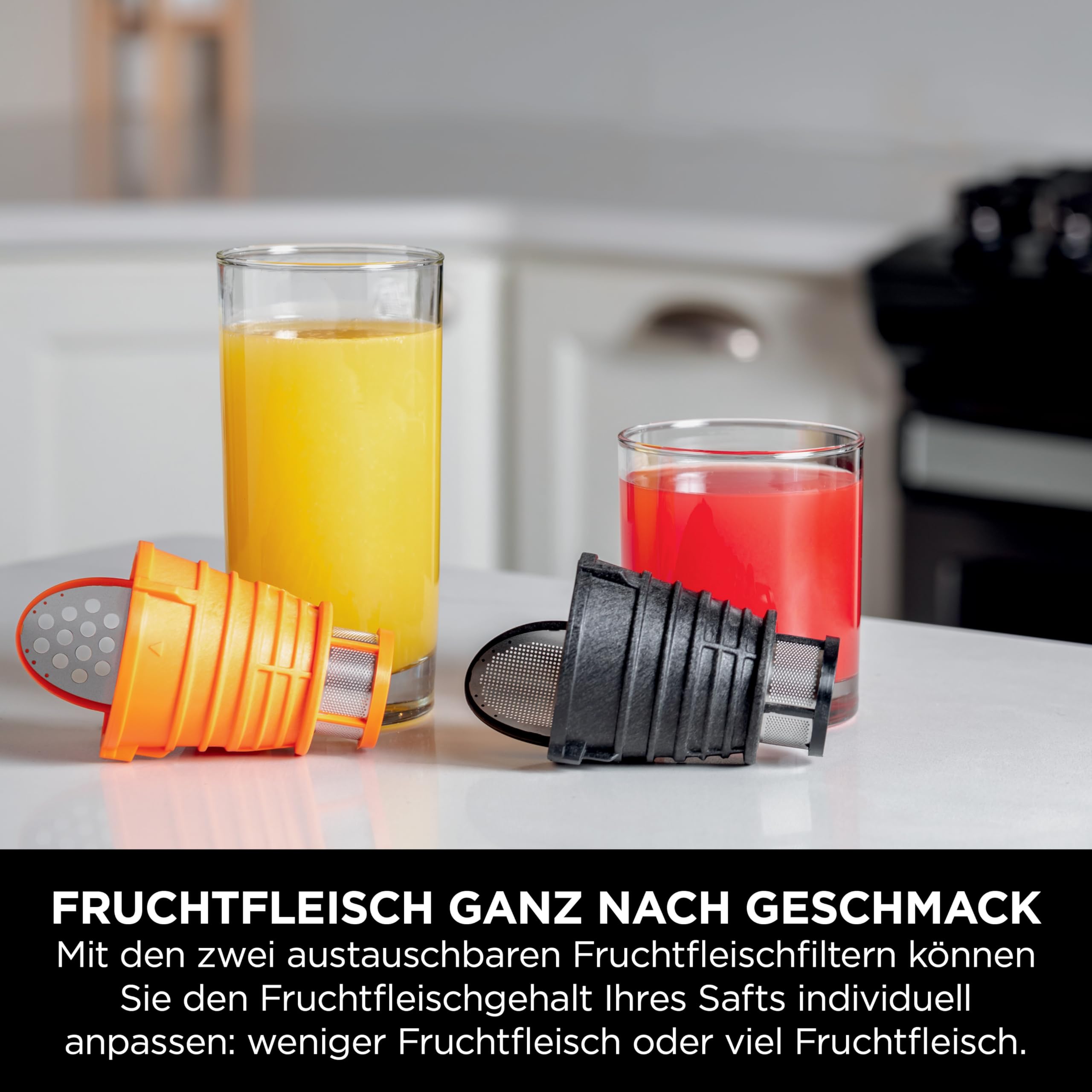 Ninja Kaltpresse-Entsafter Gemüse und Obst mit 700-ml-Becher & 1,1-L-Fruchtfleischbehälter, für frische Säfte, Drinks & Wellness-Shots, kompakt, spülmaschinenfest & abnehmbare Teile, Grau JC151EU 3