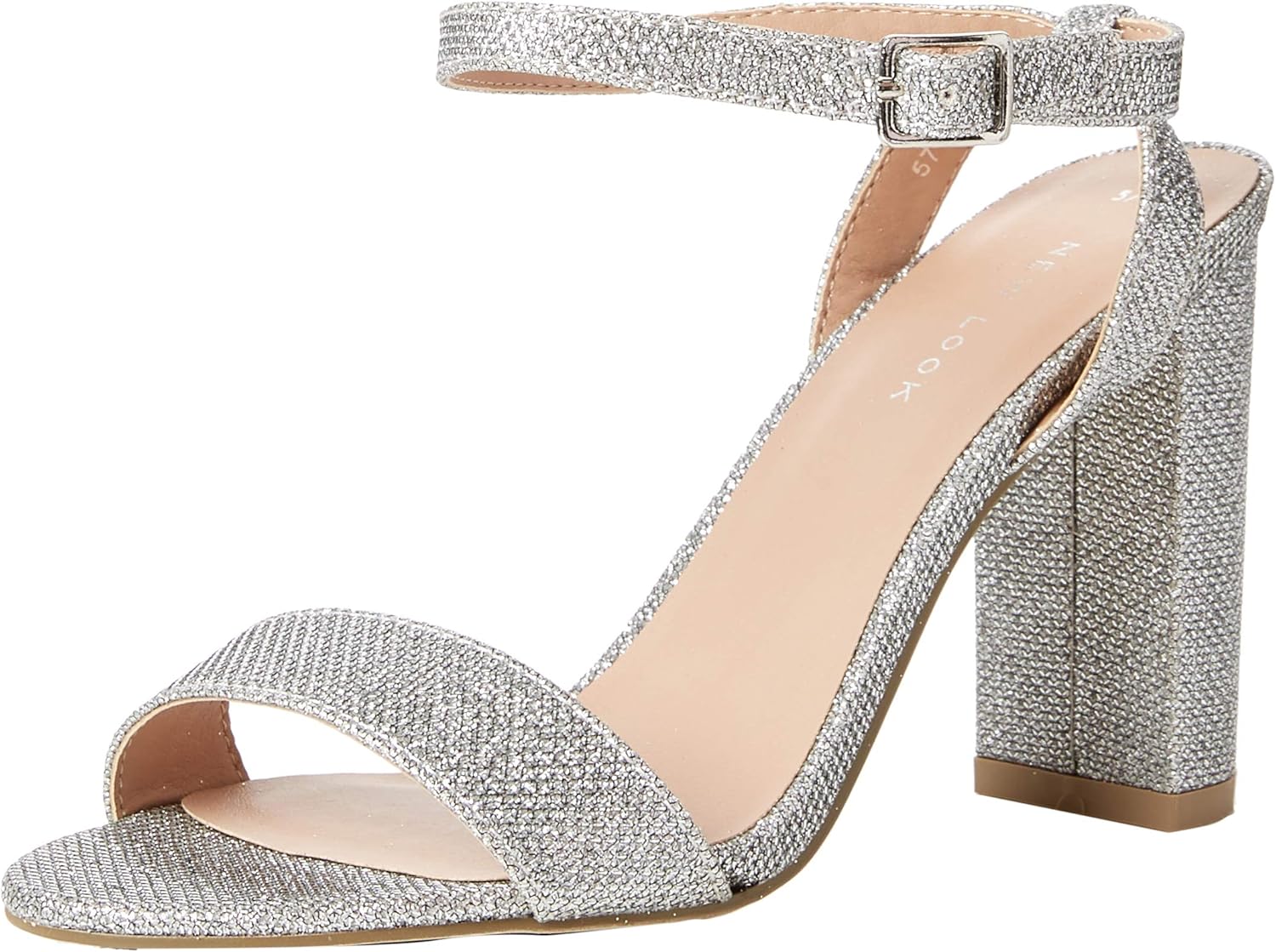 new look heels silver