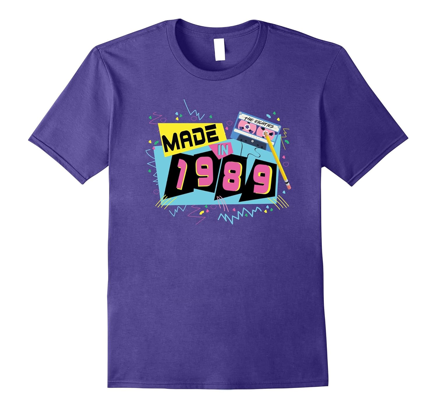 Rad Made in 1989 Totally Retro Style Vintage 80s T-shirt-Rose