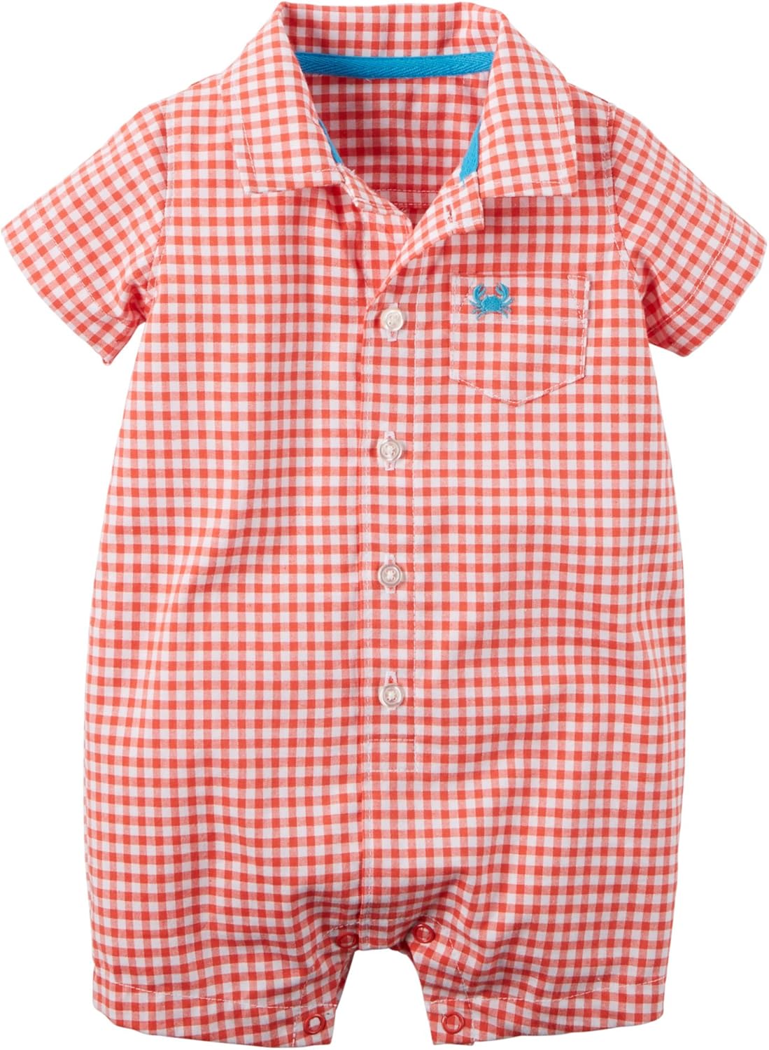 gingham romper baby boy