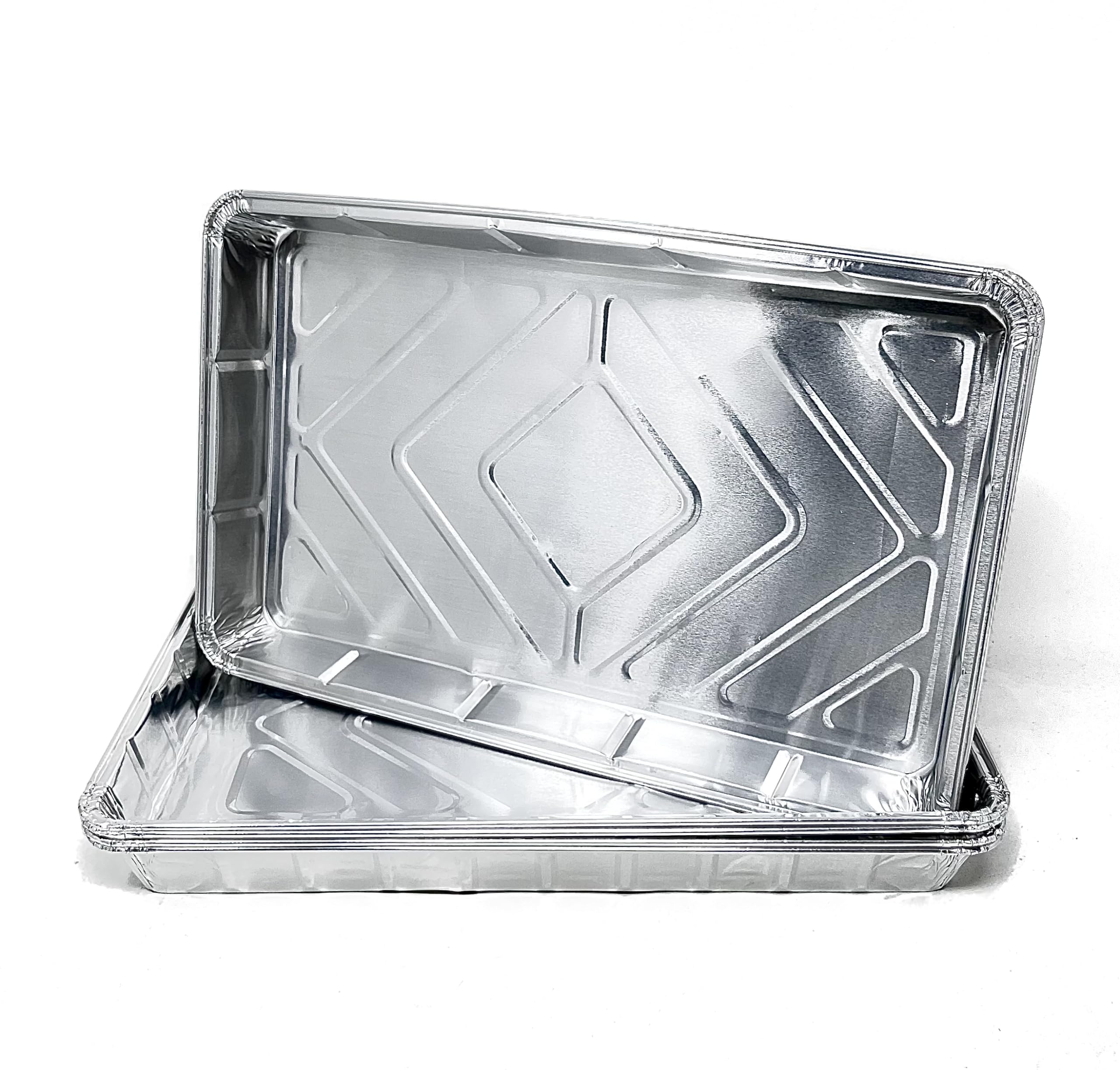 Bakery Direct 10 Large Foil Tray Bake Containers Aluminium Christmas Turkey Roasting Recyclable 12 x 8 Includes a Free 21" Disposable Piping Bag!