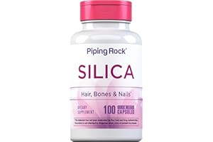 Piping Rock Silica Supplement 500mg | 100 Capsules | Horsetail Extract | Vitamins for Hair, Bones & Nails | Gluten Free, Non-GMO