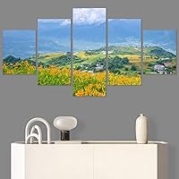 SIGNWIN 5 Panel Canvas Wall Art Modern Art Dramatic Forest Multicolor Photography Romantics Scenic for Home Decorations Ready to Hang - 60