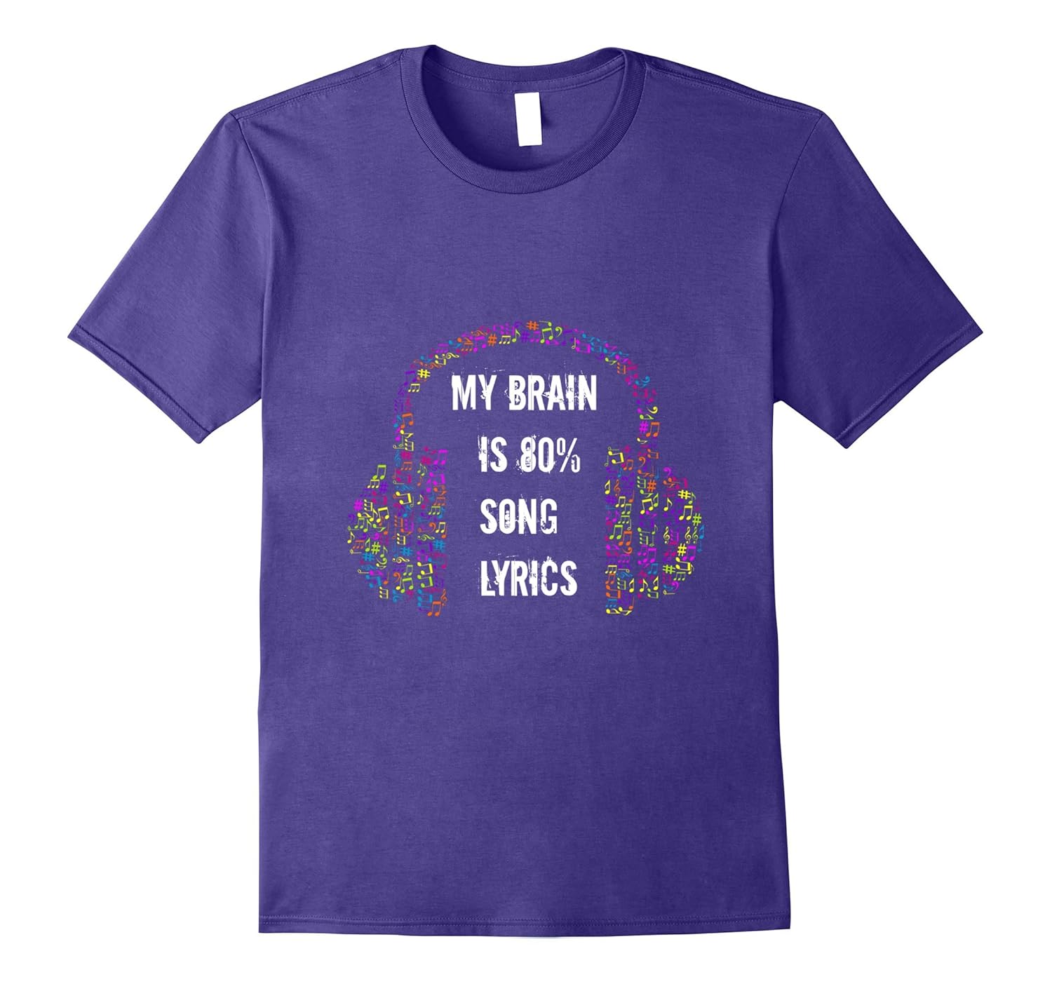 My Brain Is 80% Song Lyrics Shirt Music Note Headphones-ANZ