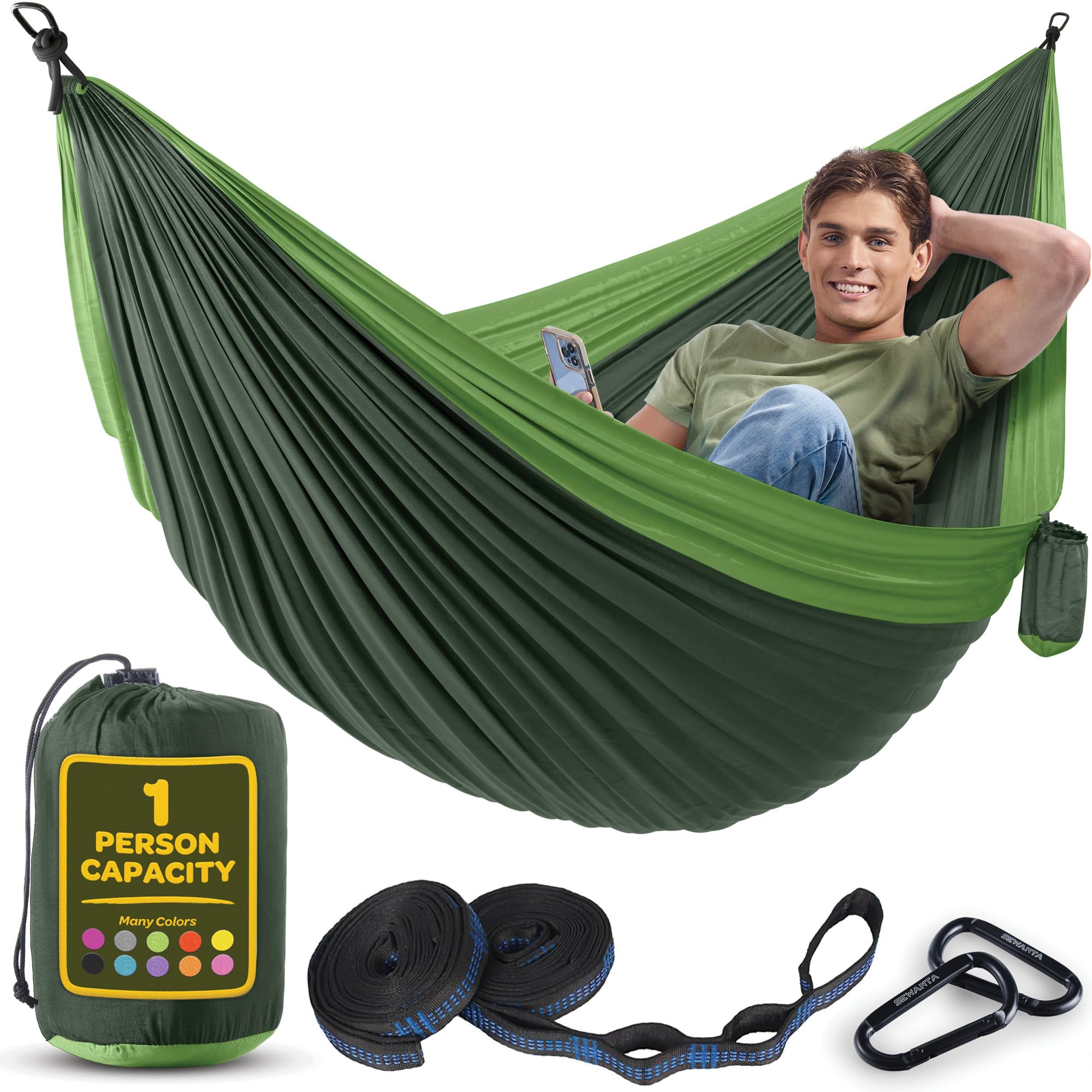 Durable Hammock 400 lb Capacity, Nylon Camping