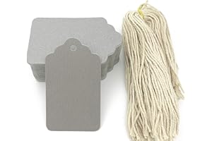 LAOBAN Gift Tags, 100pcs Silver Paper Tags with String