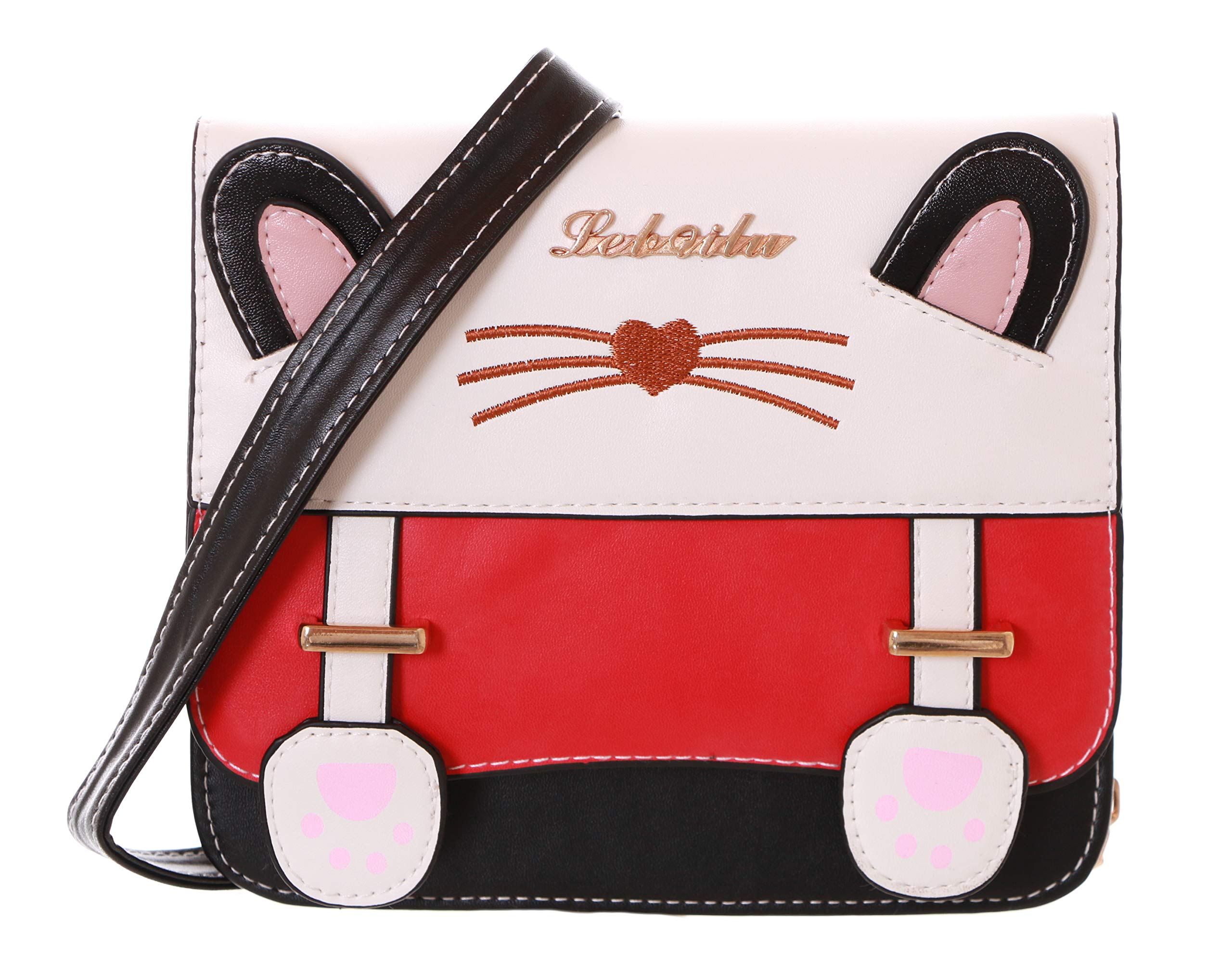 Kawaii-Story LB-176 Red White Cat Ears Paws Cat Mini Shoulder Bag Lolita Pastel Goth
