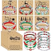 Capoda Bracelets with Cards Polymer Clay Bracelets Bulk Friendship Party Favors Stretch Clay Beaded Bracelet Goodie Bag Fillers for Gift Supplies