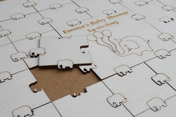 Amazon Com Personalized Baby Shower Guest Book Puzzle Jigsaw Baby