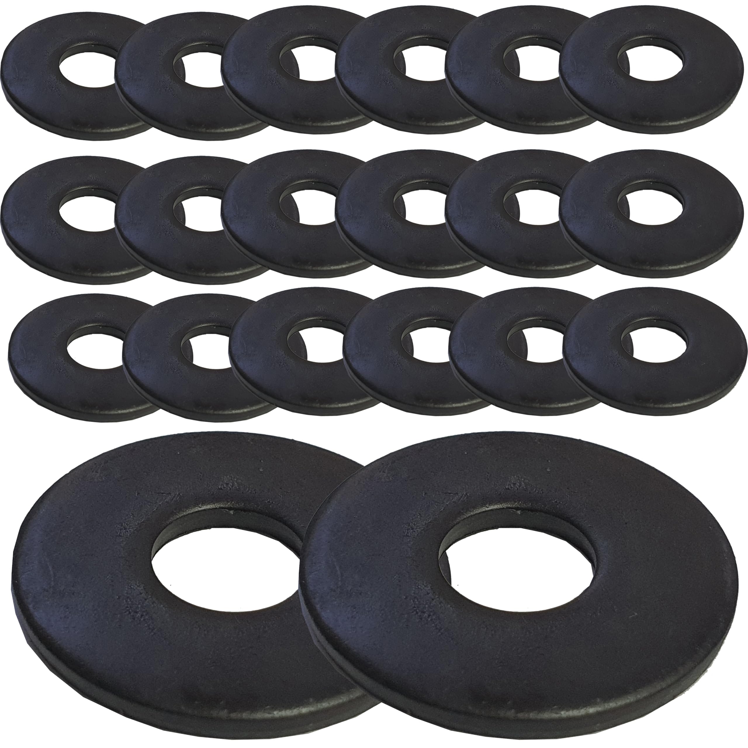 M4 x 16mm Black Penny Washers Stainless Steel Blackened Washer for M3 M4 M6 M8 M10 M12 Screws (Pack of 20) — image 1