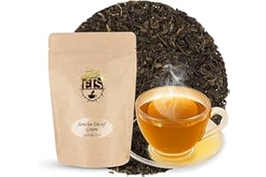 ENGLISH TEA STORE Sencha Green CO2 Decaffeinated Tea - 4oz | Loose Leaf Pouches | Gently Steamed Japanese Green Tea | Naturally Decaffeinated Without Chemicals | Smooth and Fresh Flavor | Enjoy Hot or Iced