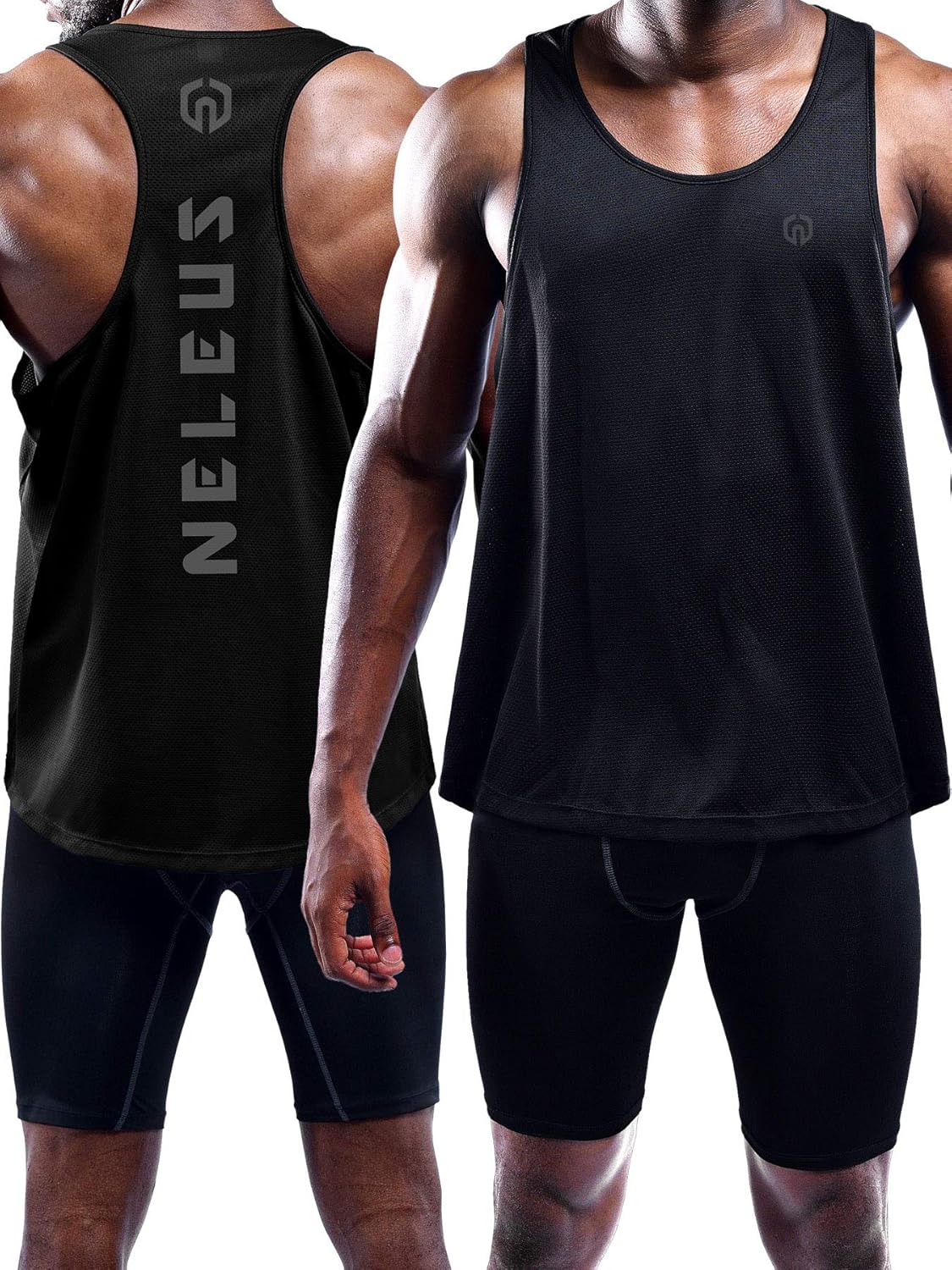 Neleus Men's 3 Pack Dry Fit Y-Back Muscle Tank Top: Clothing