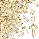 Ecally 48 Pcs 18k Gold Plated Bowknot Charms Metal Bow Tie DIY Earrings Necklaces Pendant Rhinestone Bowknot Charms for Jewelry Making DIY Crafts Supplies for Women(Classic)
