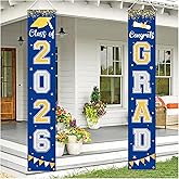Graduation Decorations 2026 GRAD Banner Blue Porch Door Sign Welcome Banner For Indoor Outdoor Wall Graduation Decorations Class of 2026