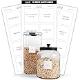 Pantry Labels for Food Containers, 156 Minimalist Kitchen Labels for Containers on White Sticker with Black Text, Pantry Labels for Containers, Canister Labels, Food Labels for Containers