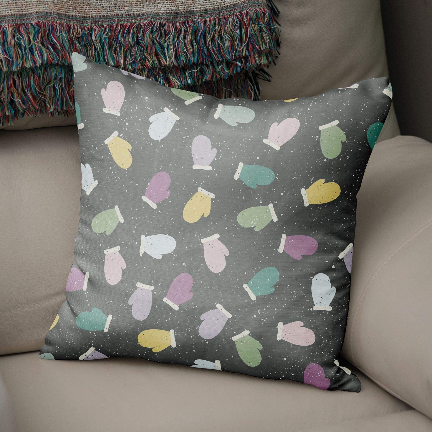 Bonamaison Decorative Cushion Cover Random Pattern, Throw Pillow Covers, Home Decorative Pillowcases for Livingroom, Sofa, Bedroom, Size:43X43 Cm - Designed and Manufactured in Turkey