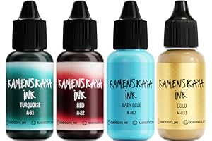 KAMENSKAYA Alcohol Ink Set #4: Matched Color Combination of Alcohol Inks, 4 pcs. 0.51 fl oz (15 ml) Each