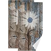 AIYOOLER Blue Brown Hand Towels for Bathroom Set of 2 Rustic White Daisy Floral Farmhouse Spring Country Soft Absorbent Kitchen Towels,Decorative Bathroom Towels for Bath,Gym,Spa,Shower 28x14in