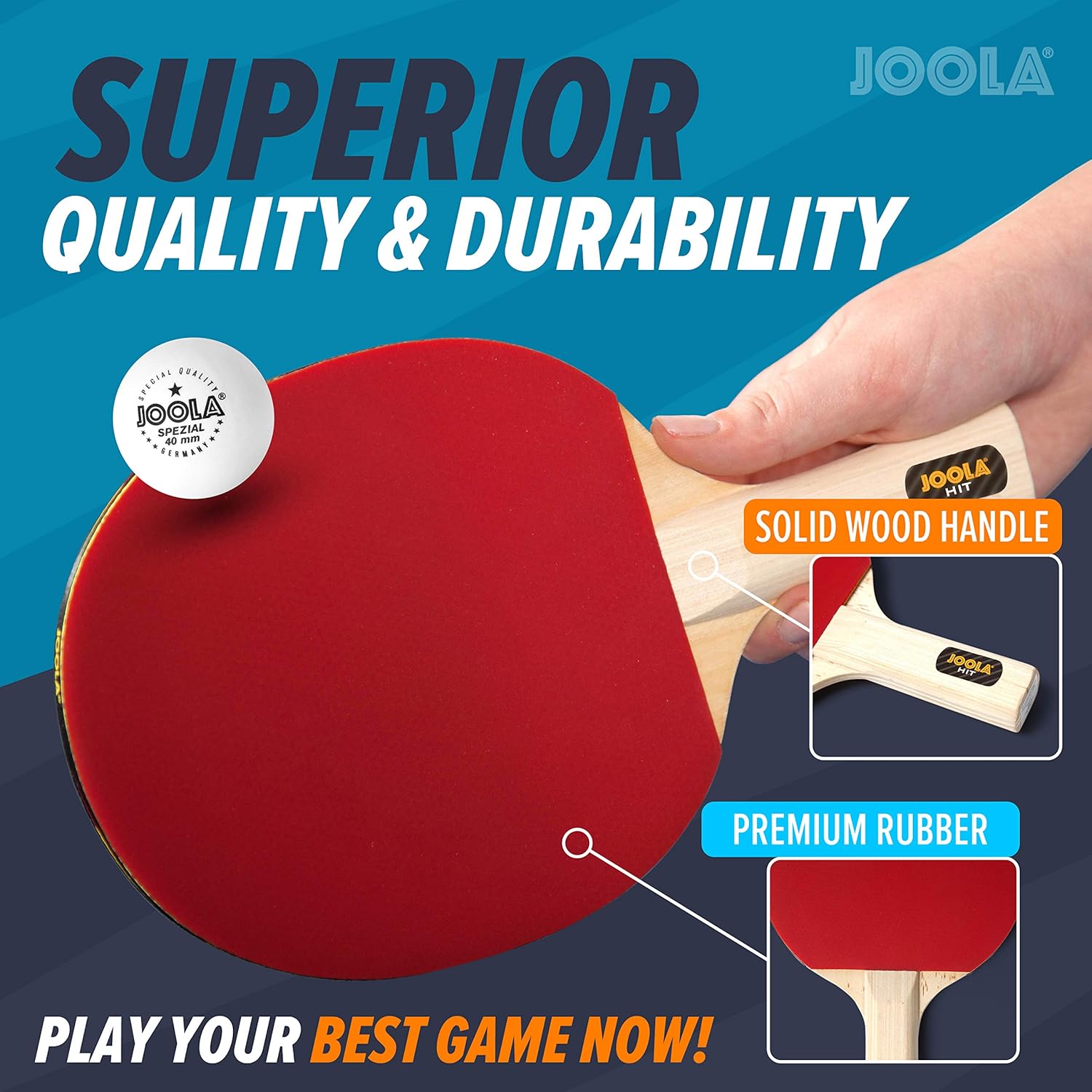 JOOLA All-in-One Indoor Table Tennis Hit Set (Bundle Includes 4 Rackets/Paddles, 8 Balls, Carrying Case), Multi, One Size (59152) : Beginner Table Tennis Rackets : Sports & Outdoors